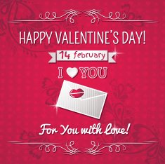red background with valentine heart and wishes text N6
