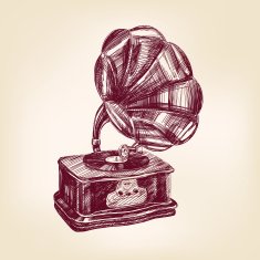 gramophone vintage vector illustration