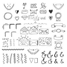 Handsketched vector design elements Hand drawn ampersands catc N2