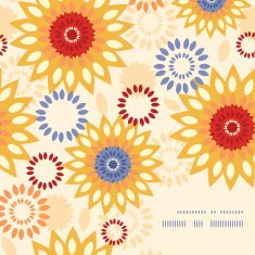 Warm vibrant floral abstract frame corner pattern background