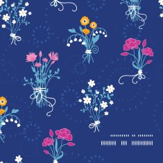 Fresh flower bouquets frame corner pattern background N2