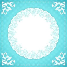 Elegand turquoise vintafe floral frame