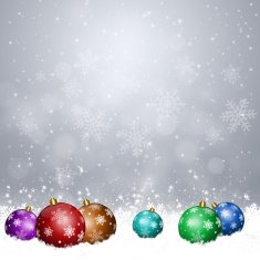 Xmas Balls on Snow