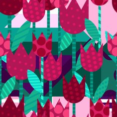 Vector creative floral seamless pattern Flat illustration N2