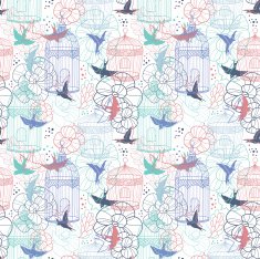 Birdcages seamless pattern N6