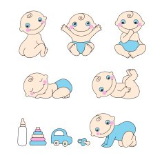 Set of baby boy Vector illustration N2