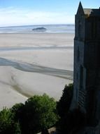 castle on a hill on the island of Mont Saint-Michel