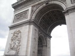 Monument The Arc de Triomphe in Paris at the western end of the Champs-Elysees