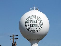 water tower against the blue sky