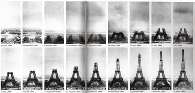 monochrome clipart of eiffel tower construction
