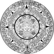 painted Aztec calendar