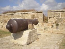 Historical cannon on a fortress