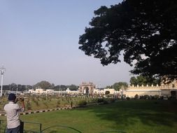 a man photographs a palace