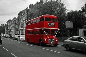 red double decker bus on england street