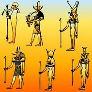 egyptian historical worship drawing