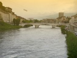 Landscape of river in grenoble in France