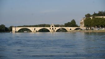 Landscape of Historical Avignon bridge