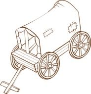 covered wagon as a graphic image