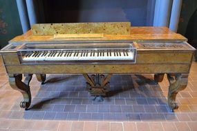 old wooden piano