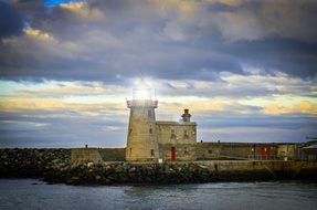 lighthouse on the shore of the Irish Sea