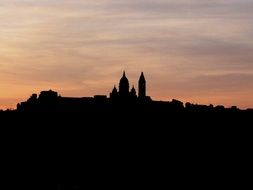 landscape of the paris at the sunset