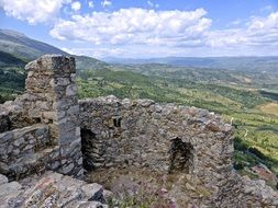 ruined citadel in mystras