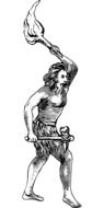 caveman axe history torch drawing