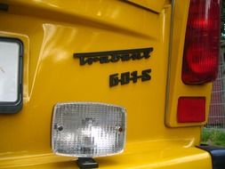 lantern on a yellow car