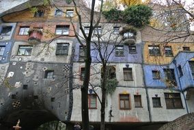 colored facade building in austria