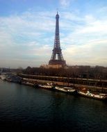View from above on the embankment near the Eiffel Tower