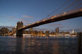 evening landscape of Brooklyn Bridge