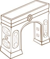 drawing of arc de triomphe paris france