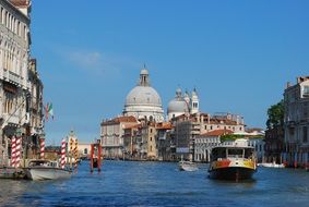 tourist boat on the canal in Venice