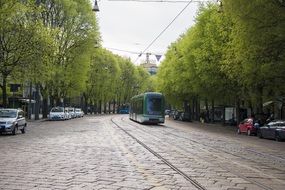 milan tram on a city street