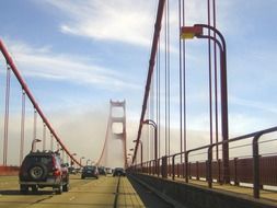 tourist sight of golden gate bridge in california