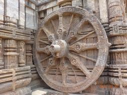 old wall sculpture in Konark, India