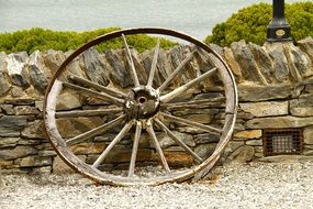 old wheel on a farm