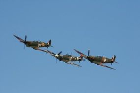 three British fighters in the sky