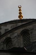 Golden spire at the Blue Mosque in Istanbul