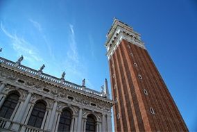 high bell tower in venice