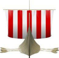 striped sail ship