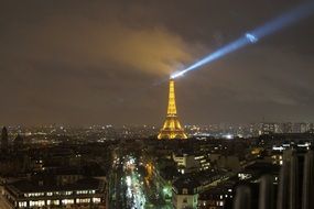 amazing illuminated eiffel tower at night