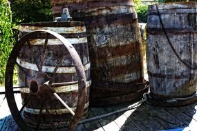 old wooden barrel