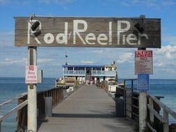 pier in view of sea, usa, florida, anna maria