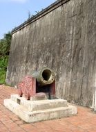 historical cannon near the wall