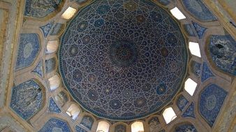 blue vault of a mosque in KÃ¶neurgench, Turkmenistan