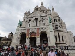people at Basilica of the Sacred Heart, france, paris