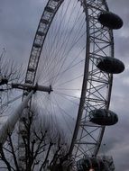 london eye wheel at sky, uk