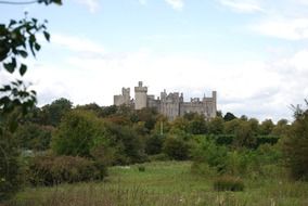 the scenic landscape on the background of The Arundal castle