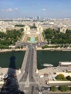 wide bridge over river in France